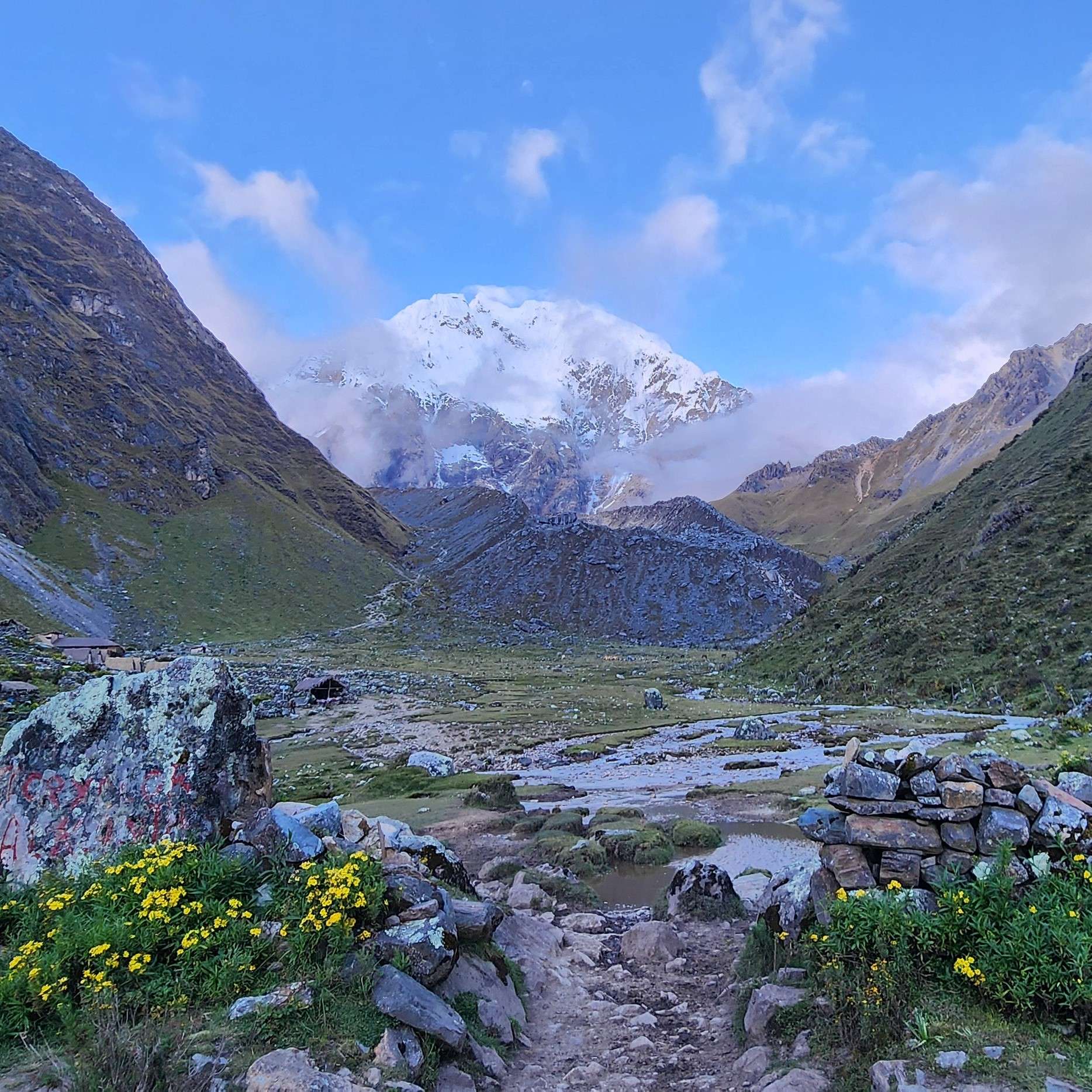 Salkantay Trek to Machu Picchu 5 Days with snow-capped Salkantay mountain