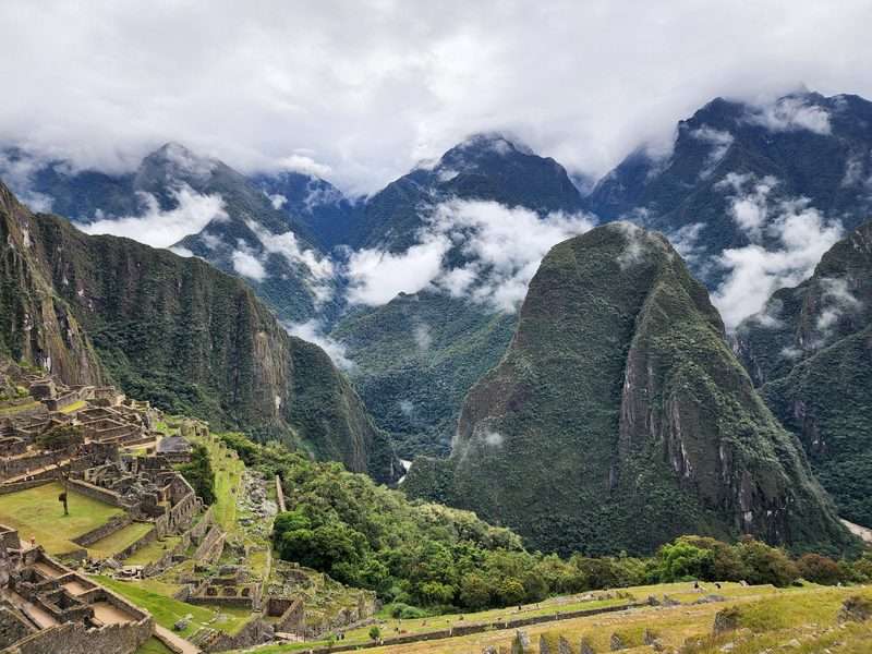 Machu Picchu ruins overlooking the Urubamba valley
