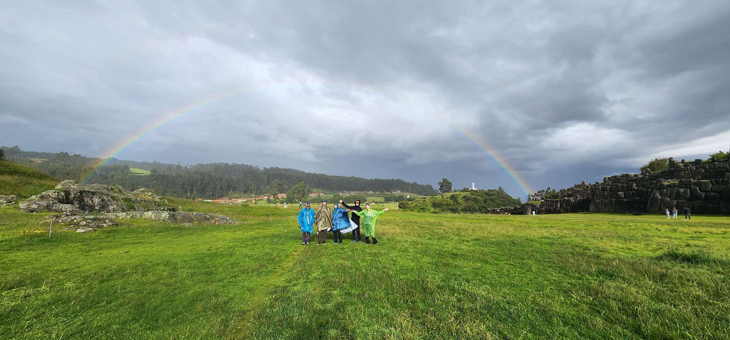 Rainbow over Sacsayhuaman fortress during Cusco full day walking tour