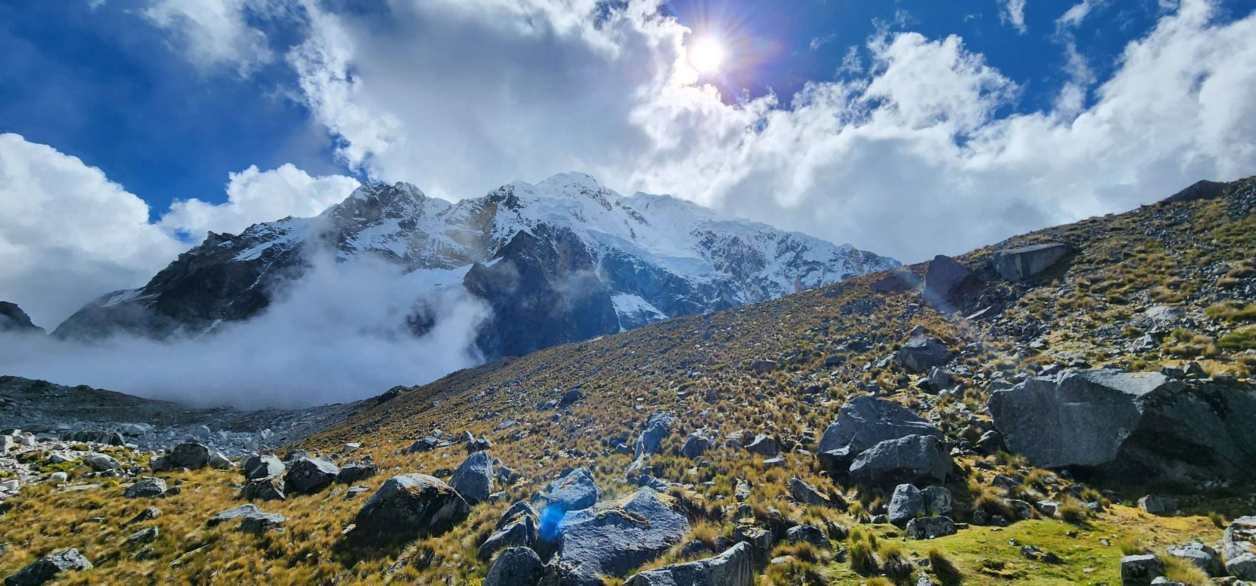 Salkantay Classic Trek to Machu Picchu - mountain landscape with glaciated peaks and high Andean passes